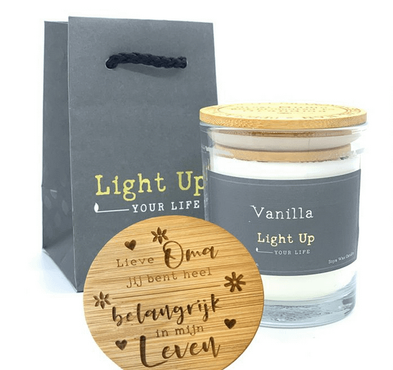 Light Up your life kaars | Angel oil - Prana Puur | Cadeau winkel Roden