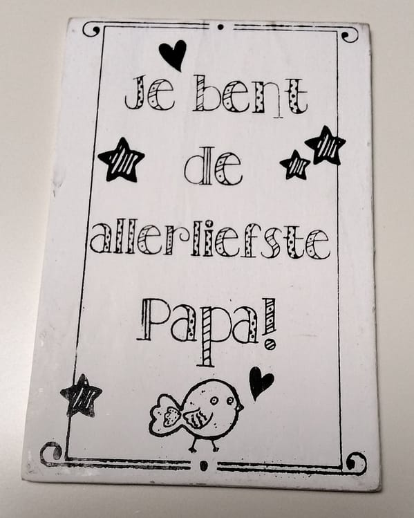 Houten Postkaart voor de liefste papa - Prana Puur | Cadeau winkel Roden