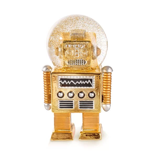 Glitter robot sneeuwbol The Robot S Donkey goud