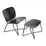 Functionals Miller Lounge chair met ottoman zwart