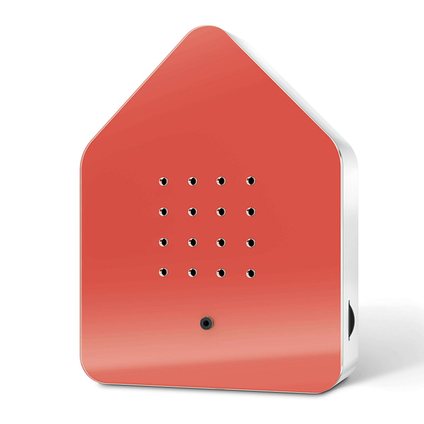 zwitscherbox sensor huisje met vogelgeluiden in de nieuwe kleur rood 2024