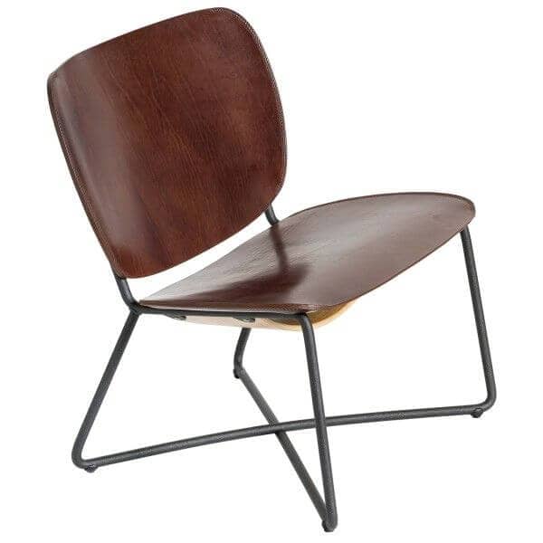 functionals Miller Lounge Chair zwart frame donker bruin