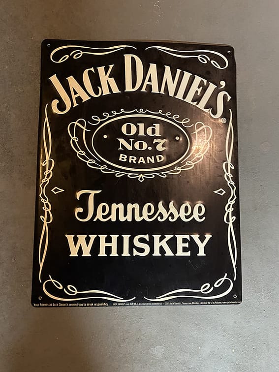 Bord Jack Daniels 'Tennessee Whiskey'