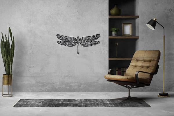 wanddecoratie libelle vogel aan muur houten vogel