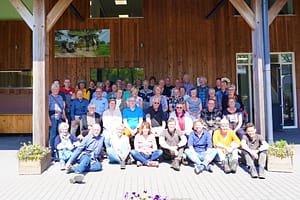 Groep vrijwilligers en personeel van Recreatieschap Drenthe