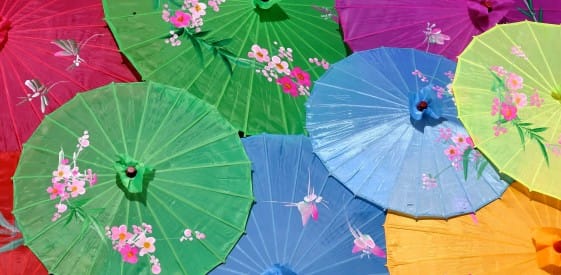 Gekleurde parasollen