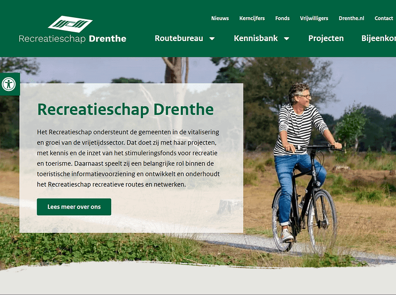 Homepage website van Recreatieschap Drenthe.